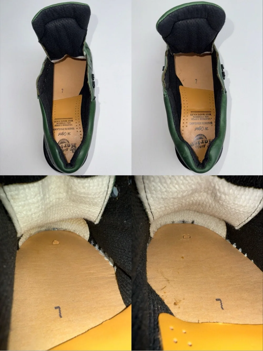 Vintage Dr. Martens England Green Envy Platform Oxfords UK 7
